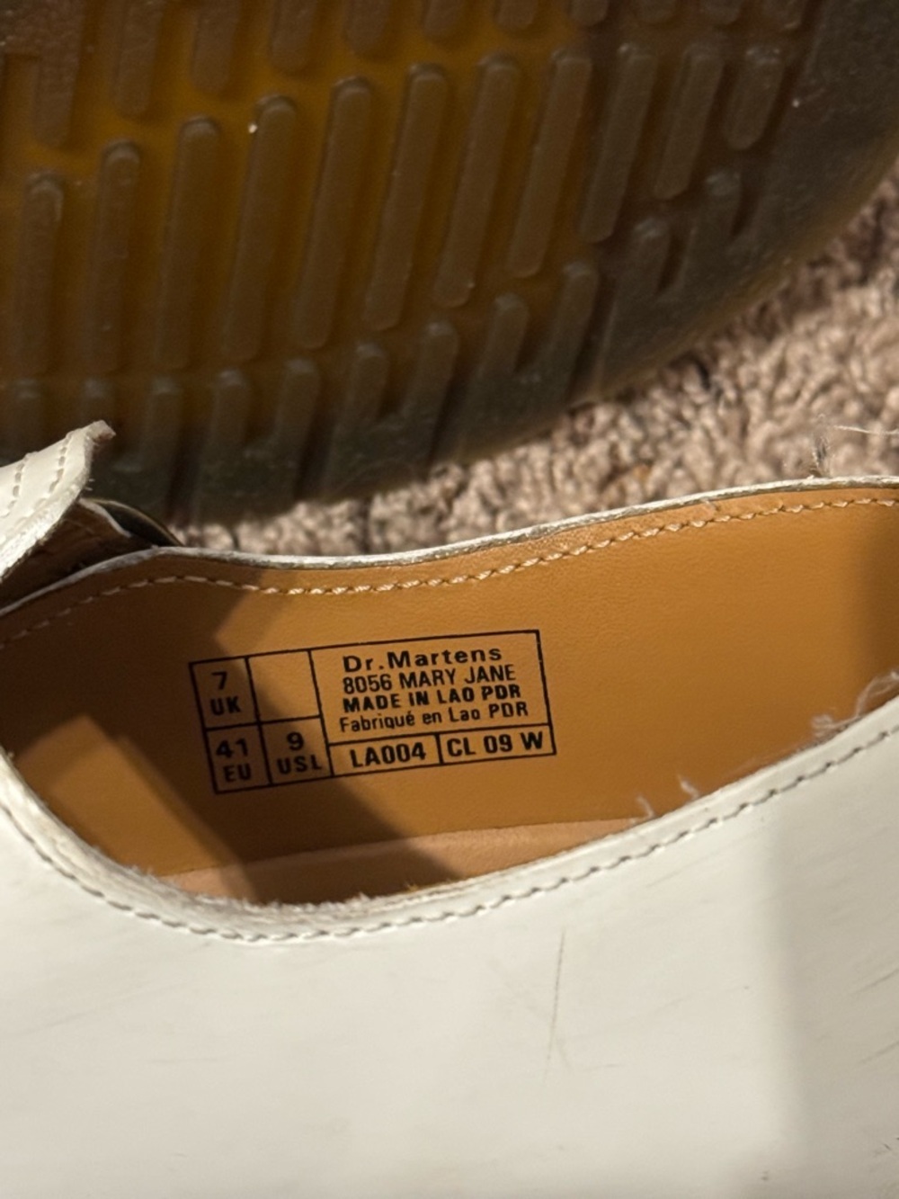 White Dr Martin Mary Janes W10 - Picture 4 of 4